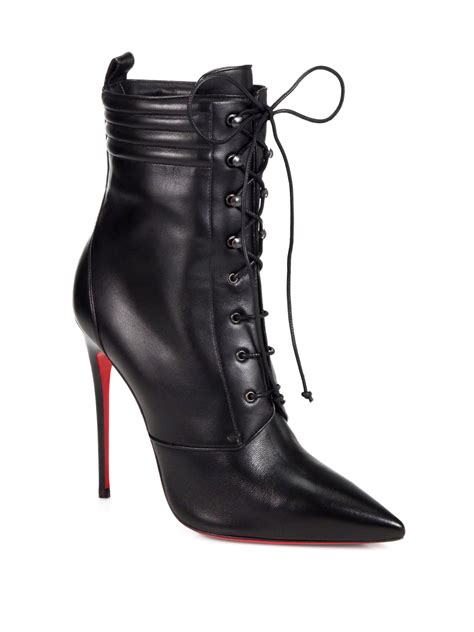 christian louboutin mado leather lace up ankle boots in black lyst