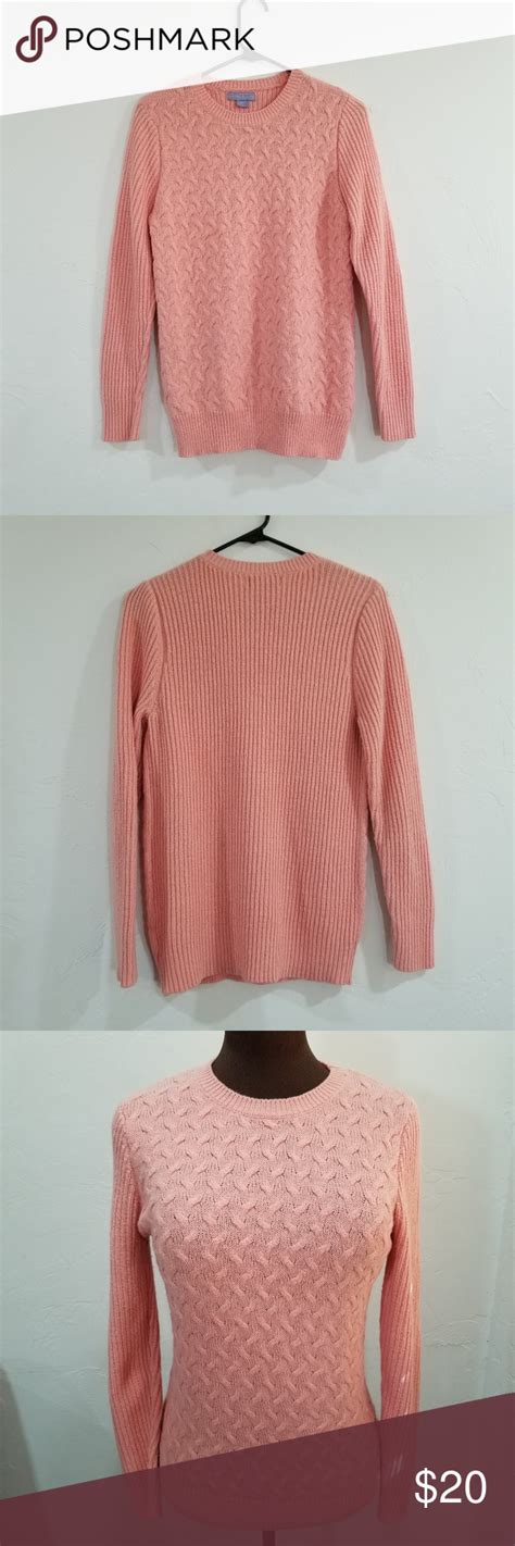 Pink Cable Knit Sweater Soft Comfortable Pretty Pink Cable Knit