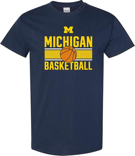 As1266 Michigan Wolverines Basketball Mesh T Shirt 2x Large Navy