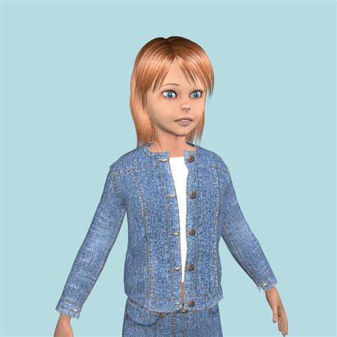 Cartoon Teenage Girl Clothes 3d Model Turbosquid 1222779