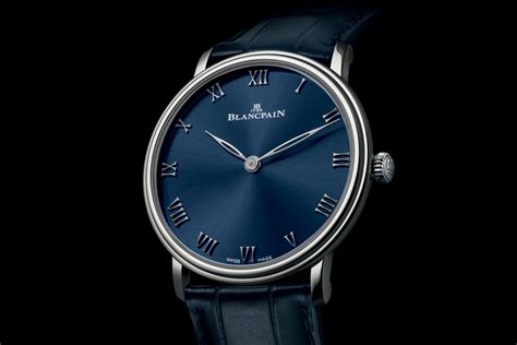 Aus den händen der ältesten uhrenmarke der welt ist jede villeret. Blancpain Villeret Ultraplate Platinum Boutique Exclusive Blue Dial Watch
