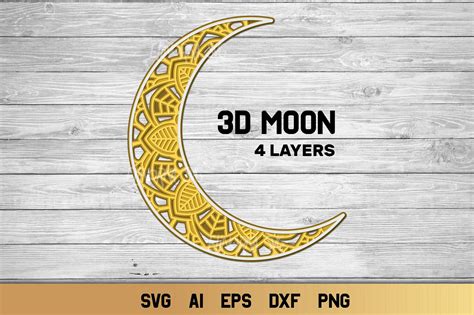 Moon Svg 3d Layered Multi Layer Crescent Moon Svg Cut File 961649