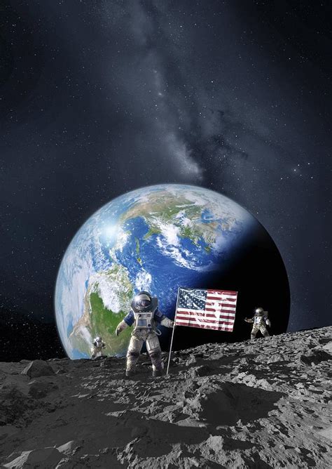Americans On The Moon Artwork Photograph By Detlev Van Ravenswaay Pixels