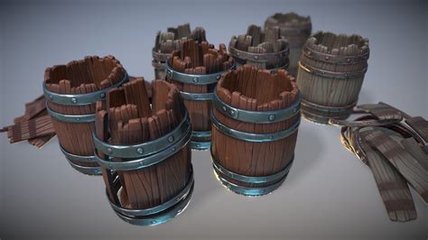 Stylized Barrel Set Buy Royalty Free 3d Model By Sam Wilson Cg