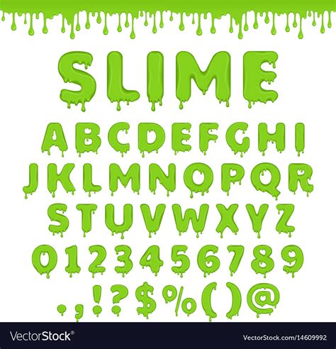 Green Slime Alphabet Royalty Free Vector Image