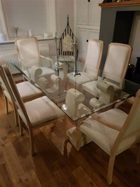 Stunning Glass Top Dining Table And 6 Chairs In Holywell Flintshire