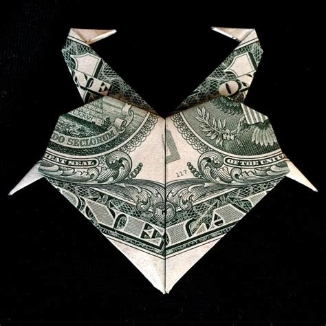Dollar Origami Heart With Flamingos Charm Valentine Day Art Etsy In
