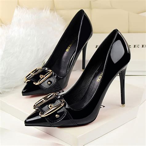 women pumps patent leather high heels shoes women black classic pumps women bridal shoes female