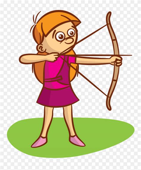 Happy Character Playing Archery Game Premium Vector Png Similar Png