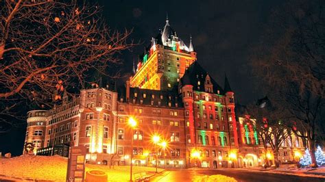 Hd Wallpaper Canada Québec City Hotel Quebec City Night Building