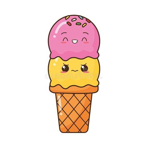 Kawaii Ice Cream Stock Vector Illustration Of Dessert 142744258