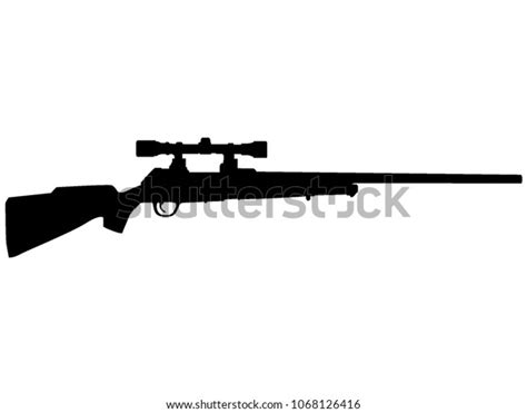 Vector Illustration Hunting Sniper Rifle Stock Vector Royalty Free