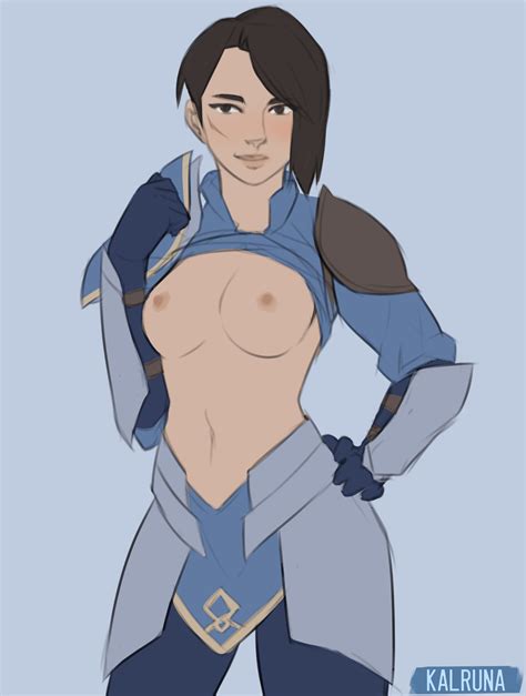 Rule 34 Armor Aunt Amaya Bare Chest Breasts Confident Female Only Kalruna Looking At Viewer