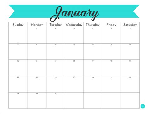 Free Printable Monthly Calendar January 2023