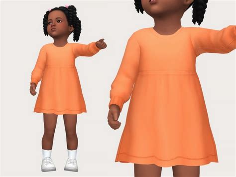 Sweater Dress Casteru In 2023 Sims 4 Clothing Sims 4 Toddler