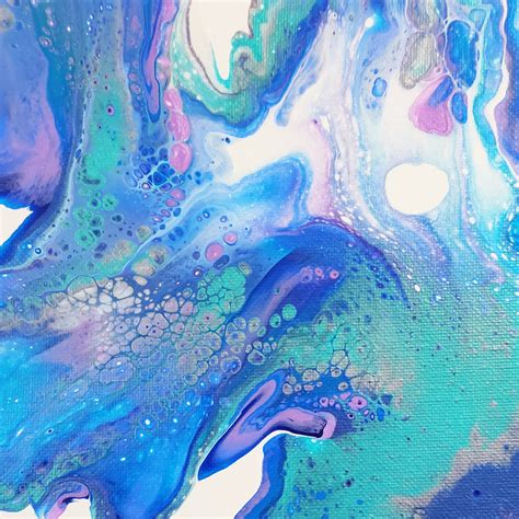 Iridescent Abstract Acrylic Painting Dutch Pour Fluid Art Etsy