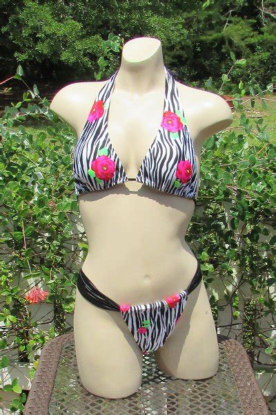 zebra rose fun slide bikini set jita ready wear bikinis american made custom handcrafted boho