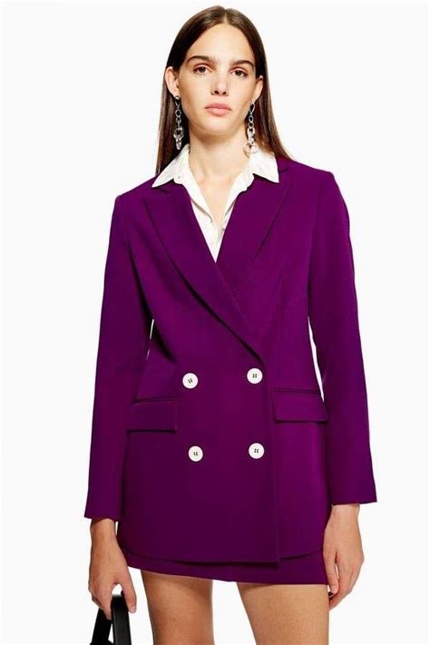 Topshop Double Breasted Suit Jacket Purple Suits Double Breasted