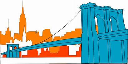Bridge Clipart Brooklyn Vector Outline Clip Cartoon