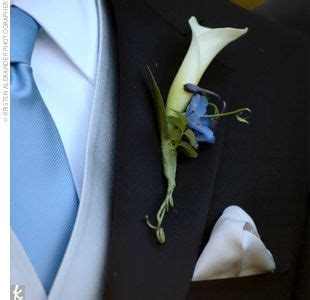 Single Miniature Calla Lily With Blue Delphinium Calla Lily