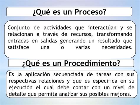 Diferencias Entre Proceso Subproceso Y Procedimiento Y Actividades