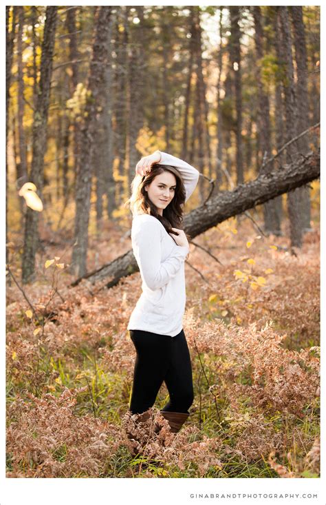 A Pretty Girl In A Forest Gina Brandt Photography Fall Photoshoot Fall Photo Shoot Outfits