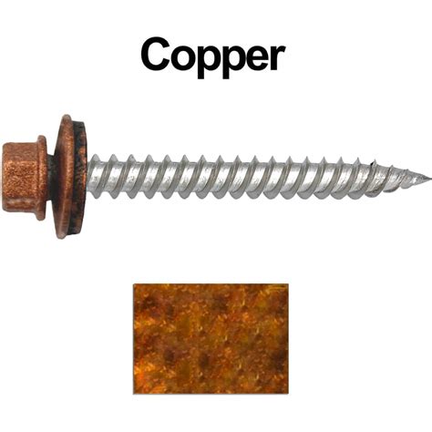 Also available in stainless steel with stainless steel washer with epdm seal. Stainless Steel Metal Roofing Screw: COPPER (250) 12 x 2 ...