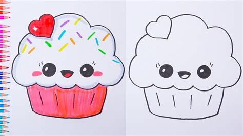 how to draw a cupcake step by step easy