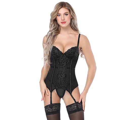 Sexy White Lace Corsets Bustiers High Up Firm Female Corset Push