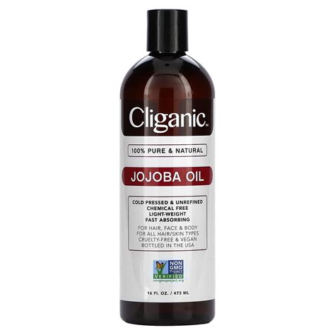 Cliganic 100 Pure And Natural Jojoba Oil 16 Fl Oz 473 Ml