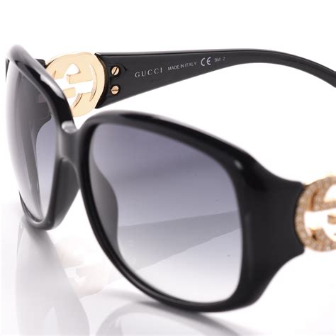 gucci crystal gg sunglasses 3578 s black 238858