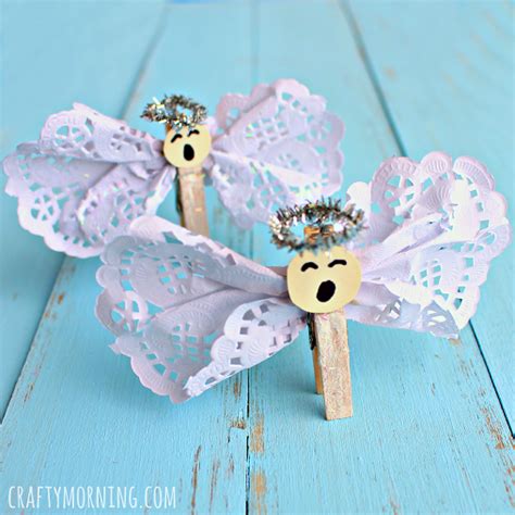 Clothespin Angel Craft Using Doilies Crafty Morning