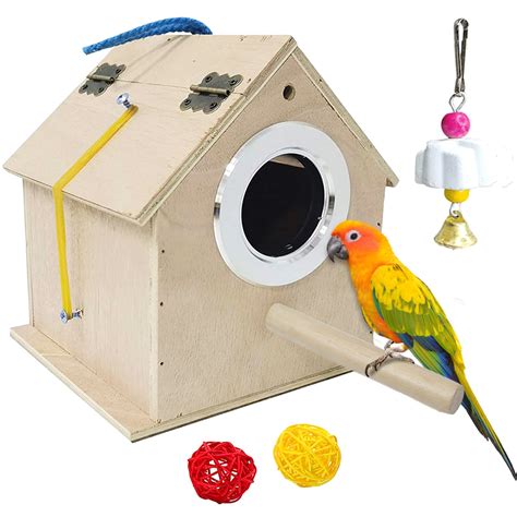 Buy Hamiledyi Parakeet Nest Box Bird Breeding Box Wood Parrot Nesting