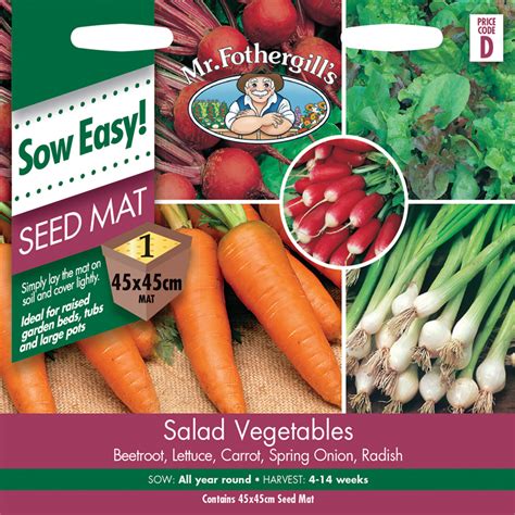 Mr Fothergills Salad Vegetables Seed Mat Bunnings Warehouse