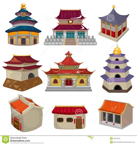 Cartoon yourself and convert your photo and picture into cartoon effect in one click, directly online and for free. Cartoon Chinese House Icon Set Stock Photo - Image: 19571010