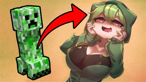 Minecraft Anime Creeper Tries Steves Meat 💚 Youtube