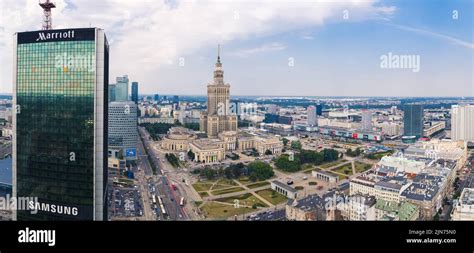 7 22 2022 Varsovia Polonia Vista aérea panorámica de la ciudad