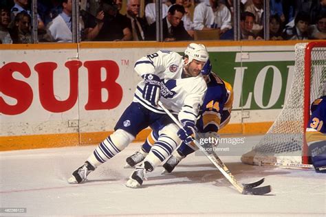 Glenn Anderson Of The Toronto Maple Leafs Goes For The Wrap Around As