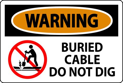 Warning Sign Buried Cable Do Not Dig On White Background 26155673