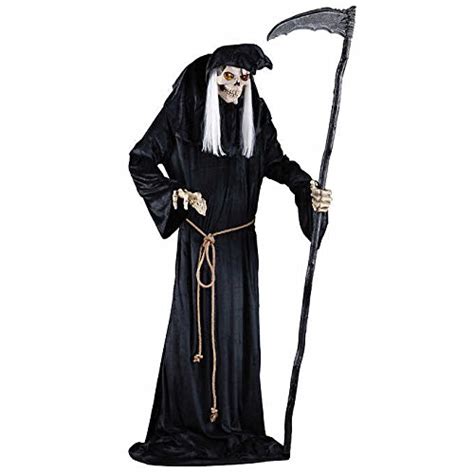 Frightening Animated Lunging Grim Reaper Prop Led Halloween Decoration