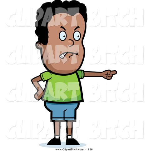 Clip Vector Cartoon Art Of A Mad African Boy Pointing By Cory Thoman 636