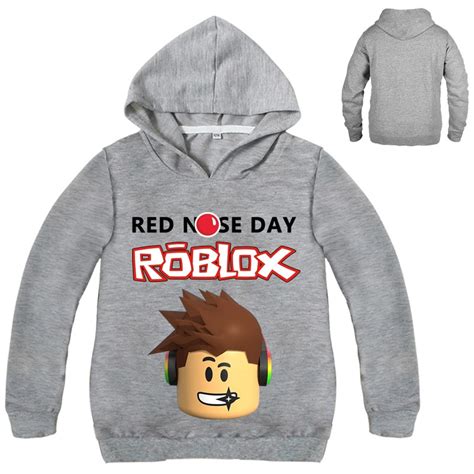 Roblox Hoodies Shirt For Boys Sweatshirt Red Noze Day Costume Children