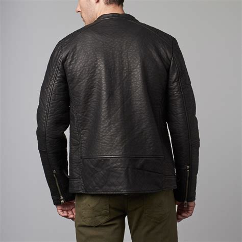 Textured Faux Leather Jacket Black S Xray Touch Of Modern