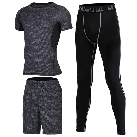 men s compression sport suits quick dry running sets clothes gym joggers training fitness