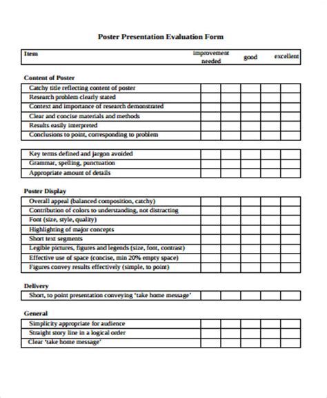 Free 10 Sample Presentation Evaluation Forms In Pdf