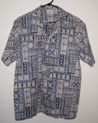 Vintage 80 S Jade Fashions Hawaii Tribal Tiki Turtle Hawaiian Shirt Med