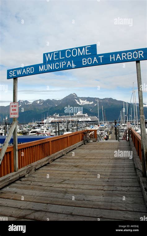 Welcome Sign Marker To Seward Public Boat Harbor Seward Alaska Ak U S