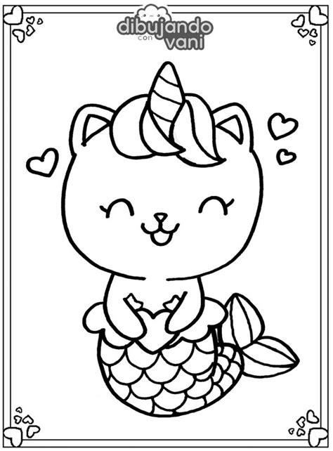 Dibujo De Gato Sirena Unicornio Kawaii Para Imprimir Dibujando Con Vani My Xxx Hot Girl