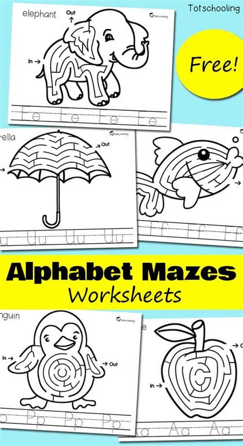 Free Alphabet Mazes Worksheets And Writing Practice