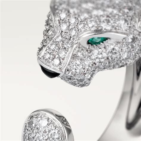 Crn Panth Re De Cartier Ring Wei Gold Diamanten Smaragde Onyx Cartier